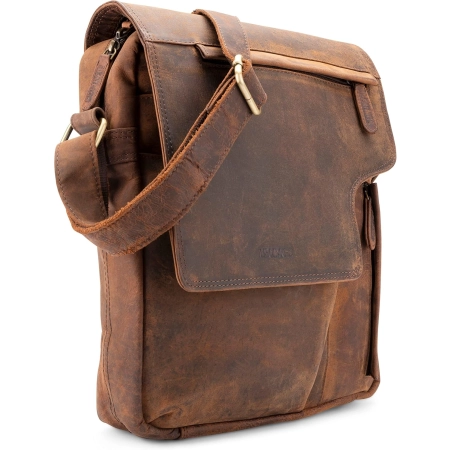 Torba na laptopa Leabags skóra naturalna z miejscem na dokumenty