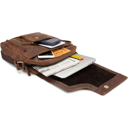 Torba na laptopa Leabags skóra naturalna z miejscem na dokumenty