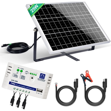 Zestaw paneli słonecznych ECO-WORTHY Monokrystaliczny 25W 12V z akcesoriami