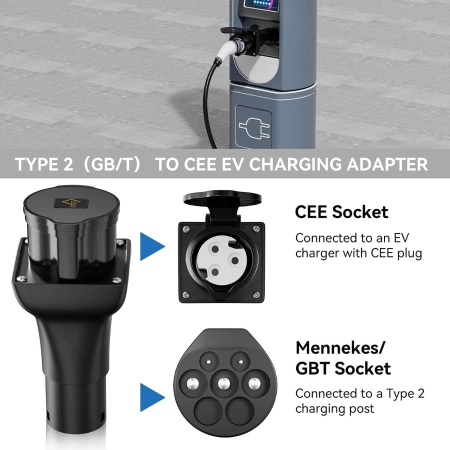Adapter ładowarka typu 2 do CEE - 32 A 220 V - typ 2 GBT EV stacja ładująca