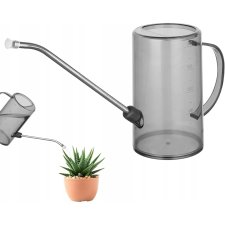 Konewka Flora Mini 1L Szara z Długą Wylewką do Roślin Domowych