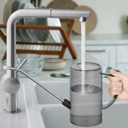 Konewka Flora Mini 1L Szara z Długą Wylewką do Roślin Domowych