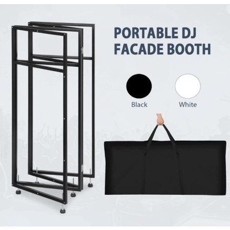 SMONTER Stół DJ Booth Stand 2 Blaty LED Osłony Torba 90 kg