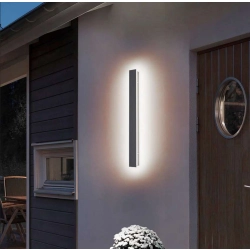 LED Kinkiet Lampa Elewacyjna IP65 Ścienne Czarna 60CM 20W Bialy Neutralny