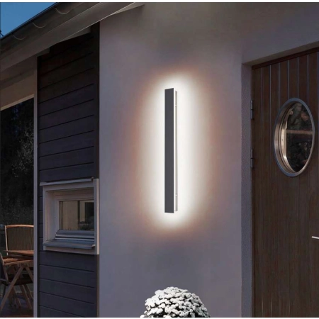 LED Kinkiet Lampa Elewacyjna IP65 Ścienne Czarna 60CM 20W Bialy Neutralny