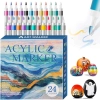 24 kolory pisaków akrylowych do kamieni Wodoodporny marker akrylowy 1-2 mm