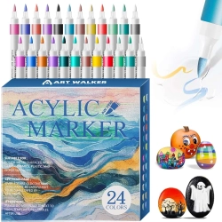 24 kolory pisaków akrylowych do kamieni Wodoodporny marker akrylowy 1-2 mm