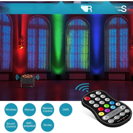 Lampa sceniczna LED ZonQoonz RGBW z funkcją timera M2997