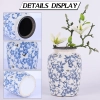 Wazon Orenm Blue-White 20cm Niebieski Biały ceramiczny porcelanowy vintage