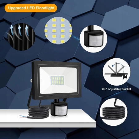 Reflektor MEIKEE FLB035 LED 35W 3000LM IP66 Z Czujnikiem Ruchu Do Ogrodu