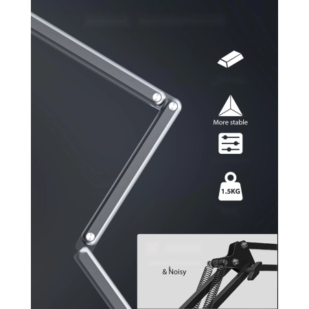 Ramię mikrofonu FULAIM Aluminiowe szare Regulowany statyw z adapterem
