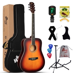 Gitara akustyczna Winzz 41 cali dla początkujących z akcesoriami