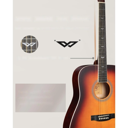 Gitara akustyczna Winzz 41 cali dla początkujących z akcesoriami