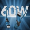 Kabel USB-C USB-C Nylonowy 2m 60W PD 3A Szybkie Ładowanie 2sztuki