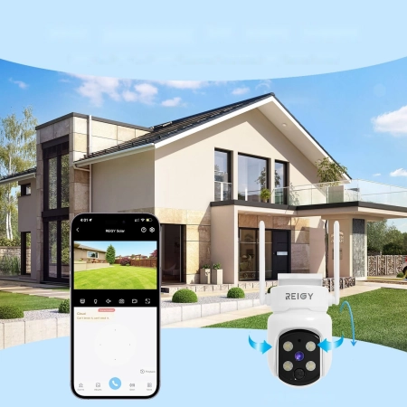 Kamera REIGY Zestaw WiFi 4MP 10 CH PTZ 360 PIR syrena noktowizor panel