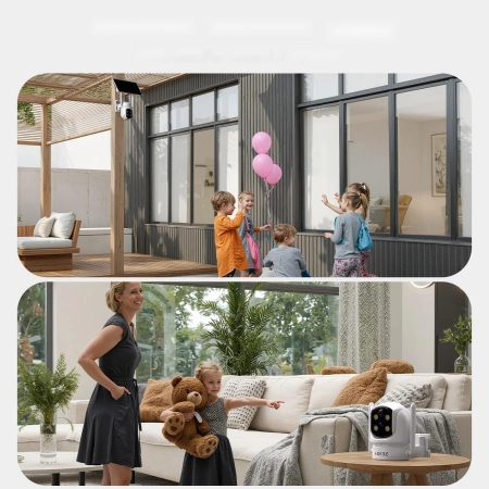 Kamera REIGY Zestaw WiFi 4MP 10 CH PTZ 360 PIR syrena noktowizor panel