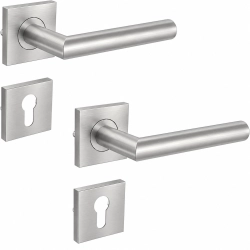 Klamki do drzwi KT1064B-PZ czarne stal nierdzewna matowa cylinder profilowy
