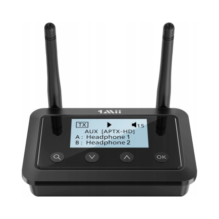 2w1 Nadajnik Odbiornik Adapter Bluetooth 5.0 NFC APTX 1Mii 50m B03+ LCD