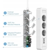 JSVER PS-3038 Listwa zasilająca 3x230V + 3xUSB 2m 3680W z ochroną – Biała