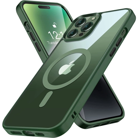 Etui Colala iPhone 15 Pro Max magnetyczne przezroczysto zielone ochrona