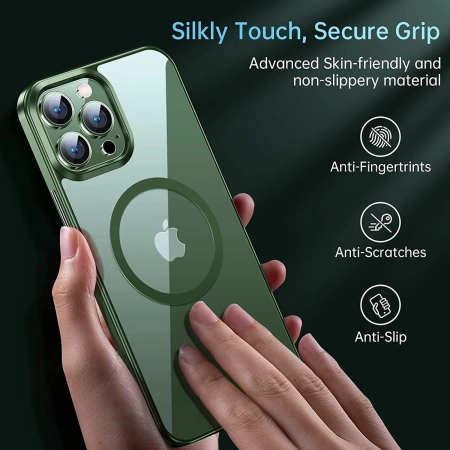 Etui Colala iPhone 15 Pro Max magnetyczne przezroczysto zielone ochrona