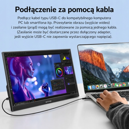 ZFTVNIE Przenośny monitor 16'' przenośny monitor Full HD 1920 x 1200 IPS
