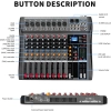 Mikser audio Depusheng DX8 8 kanałów USB Bluetooth 48V Phantom