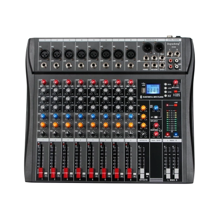 Mikser audio Depusheng DX8 8 kanałów USB Bluetooth 48V Phantom