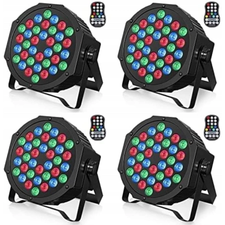 Reflektor LED U`King ZQ01641 z pilotem, RGB, akumulator 6000 mAh, 4 szt.