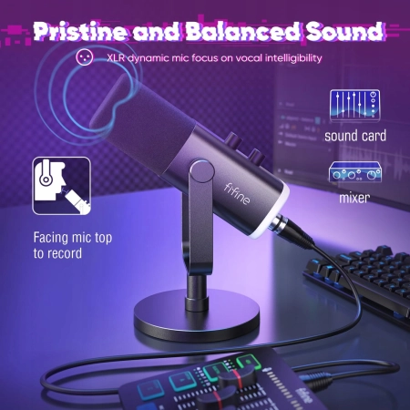Fifine KS5 Xlr mikrofon strumieniowy i mikser audio do