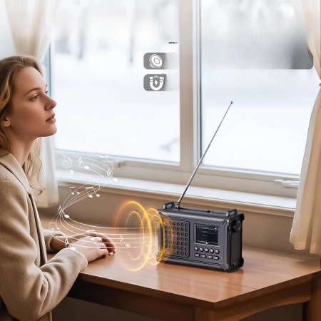 Mesqool CR1030DAB Radio awaryjne na energie słoneczną z latarką