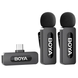 Boya BY-V20  bezprzewodowy mikrofon 2,4 GHz USB-C 2TX+1RX zestaw