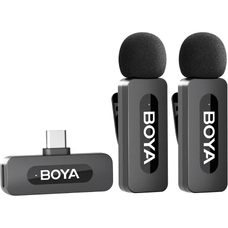 Boya BY-V20  bezprzewodowy mikrofon 2,4 GHz USB-C 2TX+1RX zestaw
