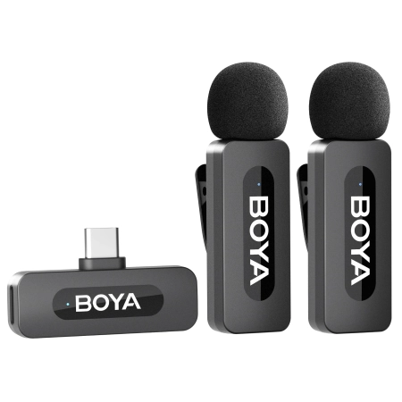 Boya BY-V20  bezprzewodowy mikrofon 2,4 GHz USB-C 2TX+1RX zestaw