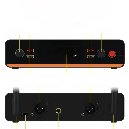 Zestaw Mikrofonowy Micfuns D20 D20-2 Wireless UHF 100 m do Karaoke