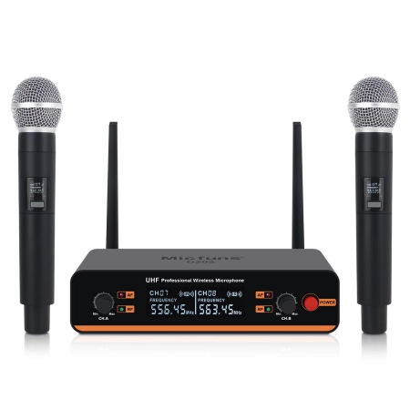 Zestaw Mikrofonowy Micfuns D20 D20-2 Wireless UHF 100 m do Karaoke