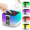 GŁOŚNIK BLUETOOTH Z LAMPKĄ NOCNĄ, BUDZIK, BIAŁY SZUM, DOTYK