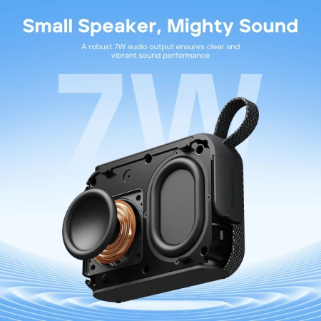 PRZENOŚNY GŁOŚNIK BEZPRZEWODOWY TRIBIT POCKETGO 7W - CZARNY