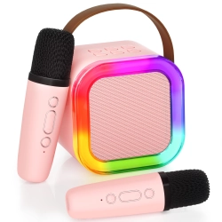 Karaoke dla dzieci zestaw 2 mikrofony bezprzewodowe głośnik Bluetooth
