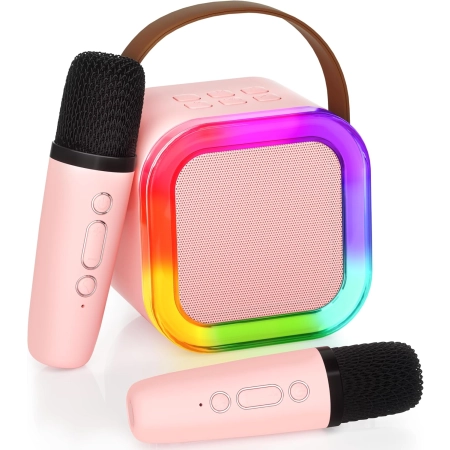 Karaoke dla dzieci zestaw 2 mikrofony bezprzewodowe głośnik Bluetooth