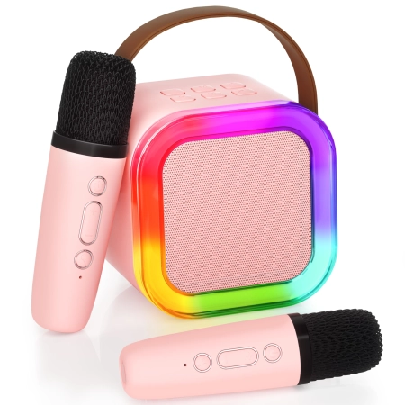 Karaoke dla dzieci zestaw 2 mikrofony bezprzewodowe głośnik Bluetooth