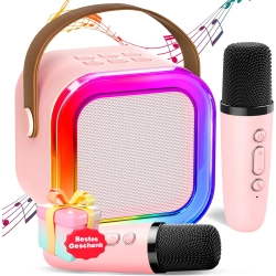Maszyna do karaoke KidsStar Mini Karaoke Box Różowy 2 mikrofony