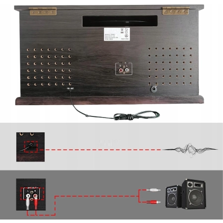 DLITIME Gramofon z głośnikami i Bluetooth, Retro System Stereo