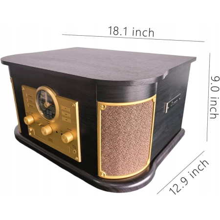 DLITIME Gramofon z głośnikami i Bluetooth, Retro System Stereo