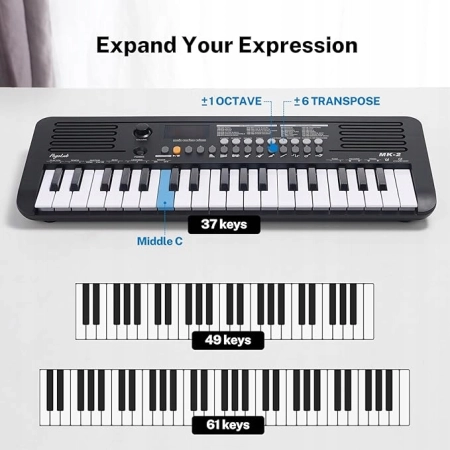 POGOLAB MK-2 Mini Keyboard Pianino Klawiatura Dziecięca z 37 Klawiszami