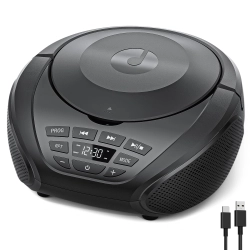ODTWARZACZ CD PRZENOŚNY GUERAY BOOMBOX RADIO FM GŁOŚNIKI AUX USB CZARNY