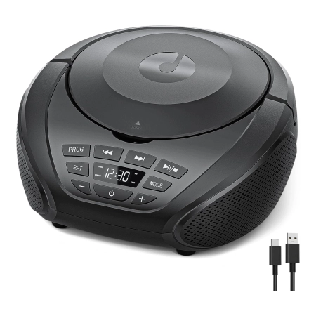 ODTWARZACZ CD PRZENOŚNY GUERAY BOOMBOX RADIO FM GŁOŚNIKI AUX USB CZARNY