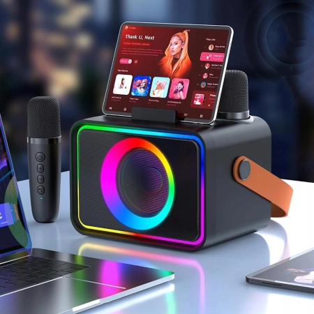 K26 ZESTAW KARAOKE 2 MIKROFONY + GŁOŚNIK BEZPRZEWODOWY BLUETOOTH