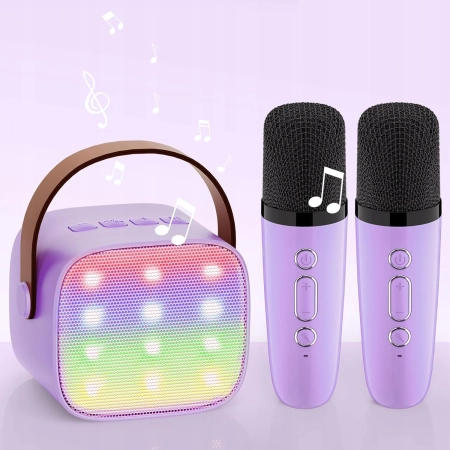 ZESTAW DO MINI KARAOKE DLA DZIECI Z 2 MIKROFONAMI BEZPRZEWODOWYMI DO PARTIA