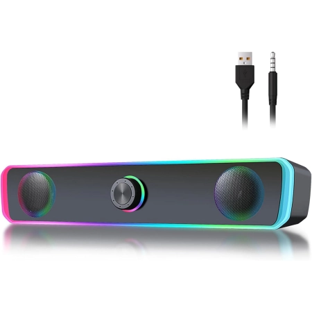 K2853 Komputerowy soundbar zasilany przez USB ze światłem LED RGB głośnik